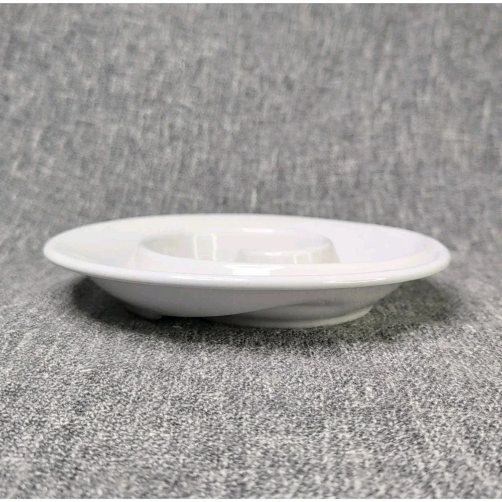 White Porcelain Swirl Serving Bowl 9
